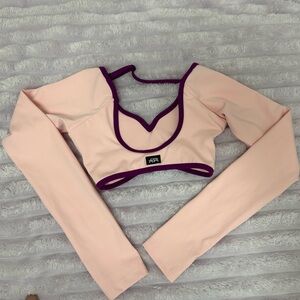 Tiger Friday Light Pink Dance Long sleeve Crop Top